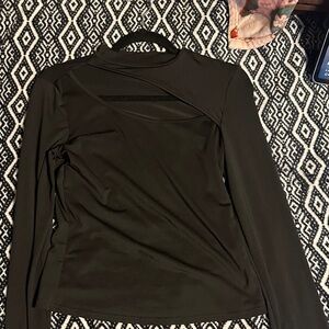 SHEIN Black Long Sleeve Top with Cut-Out Design